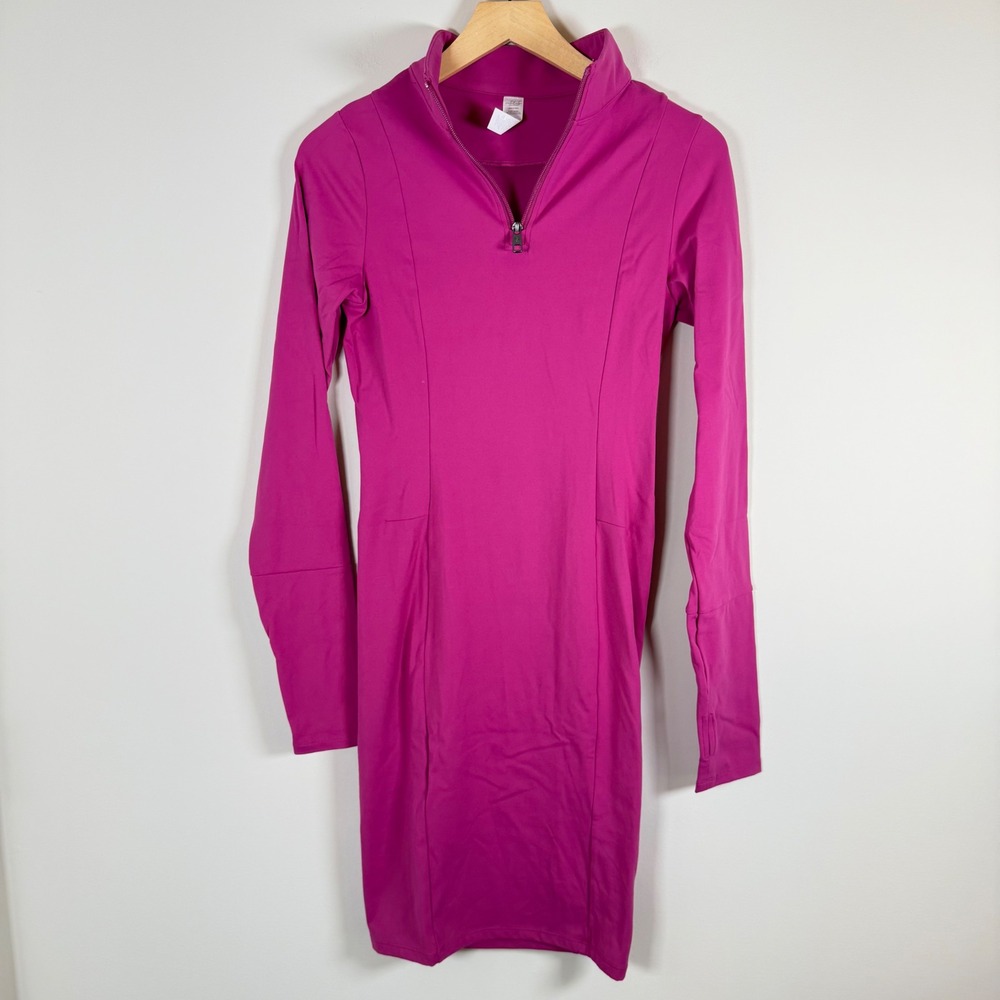 Vitality x Balance Quarter Zip Up Tennis Athletic Dress Medium Pink Long‎ Sleeve